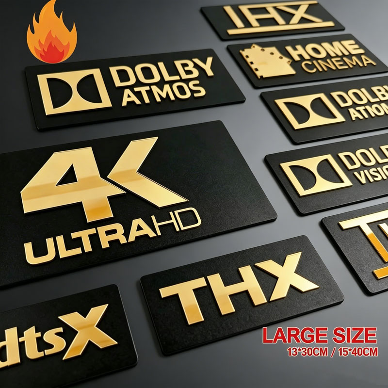 Home Cinema Dts X - Золотые зеркальные 3D-вывески для домашнего кинотеатра