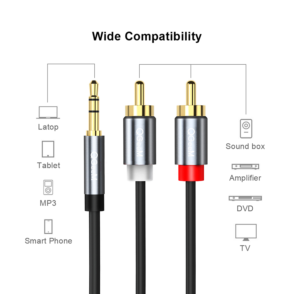 Кабель QGeeM RCA 2RCA на 3,5,  – обзор и цена Home Cinema Solution